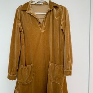 Mustard loose fit, shirt dress